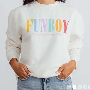 Funboy Varsity Crew Sweatshirt in White